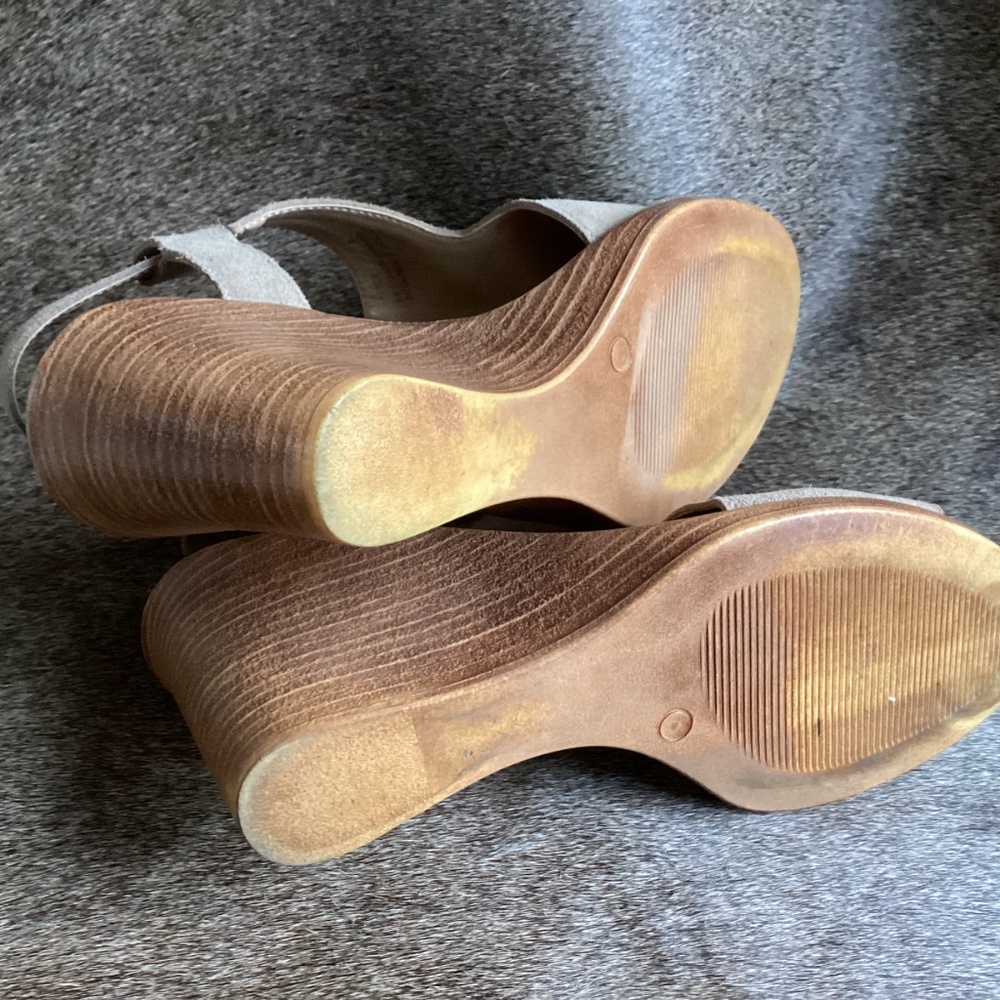 Barbara Barbieri Suede Leather Sling Back Wedges - Picture 4 of 10